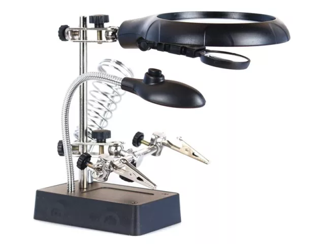Zväčšovacia lupa s osvetlením Levenhuk Zeno Desk D11 - 2,5x; 7,5x; 10x (34mm)