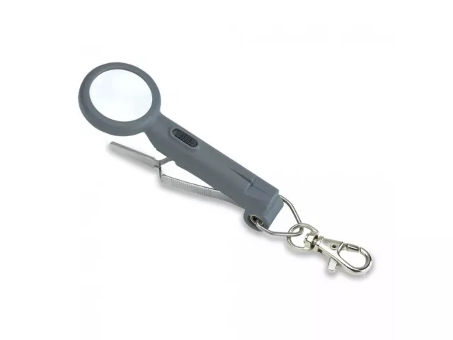 Zväčšovacia lupa s osvetlením a pinzetou Carson Fish’n Grip OD-88 - 4,5x (30mm)