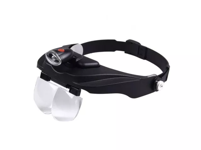 Náhlavná lupa s osvetlením Verkgroup V-09066 - 1,2x; 1,8x; 2,5x; 3,5x (102mm)