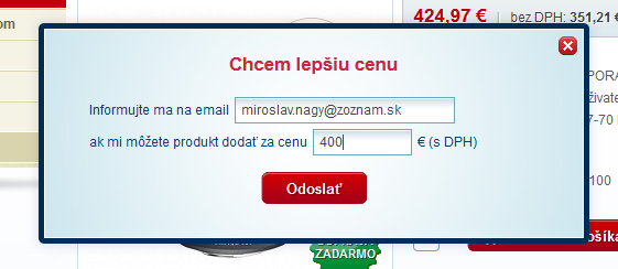 Zjednávanie o cene - druhý krok